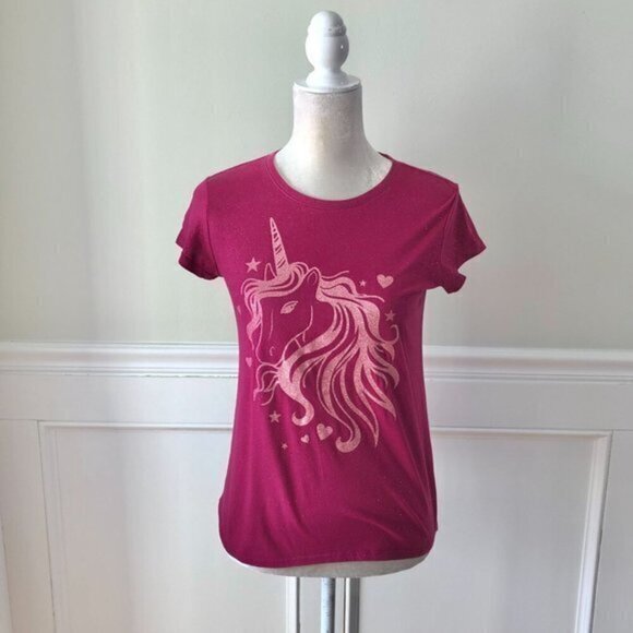 Place Girl's Glitter Sparkle Unicorn Shirt Top 14 XL - Picture 1 of 4